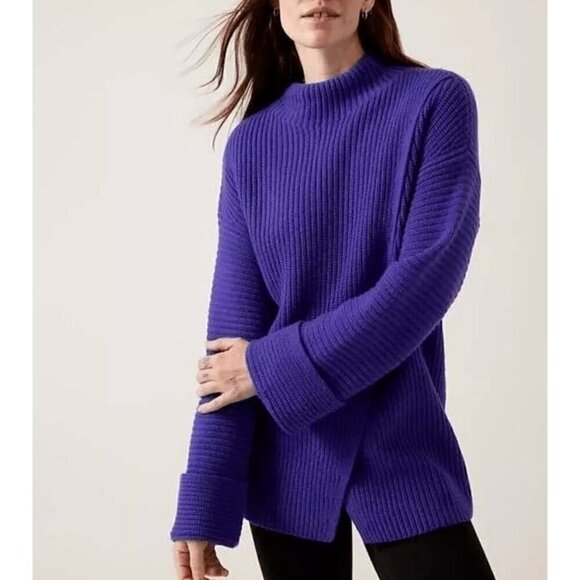 Athleta Azalea Cashmere Sweater Purple Small - Picture 3 of 10